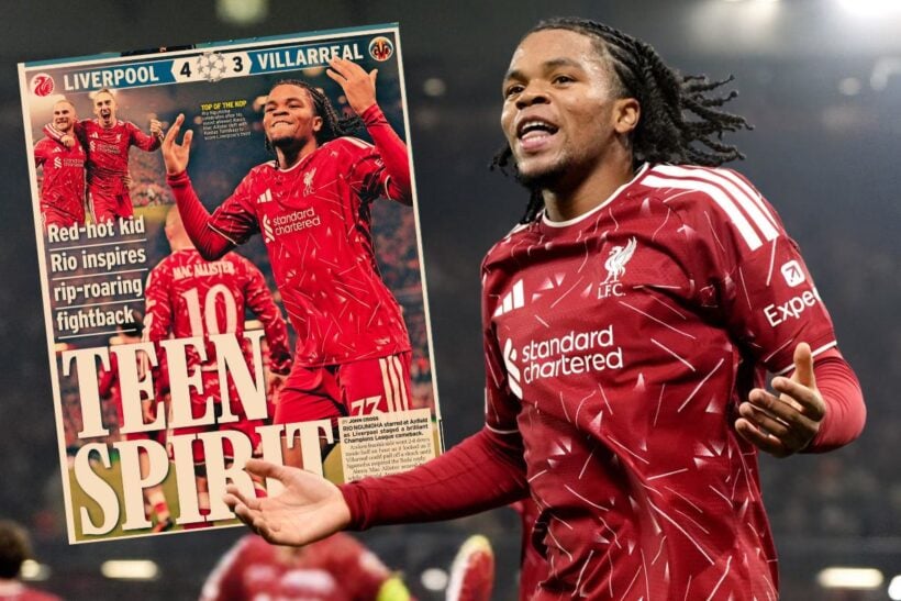 Naitional media laud Rio Ngumoha’s “coming of age” for Liverpool vs. Villarreal