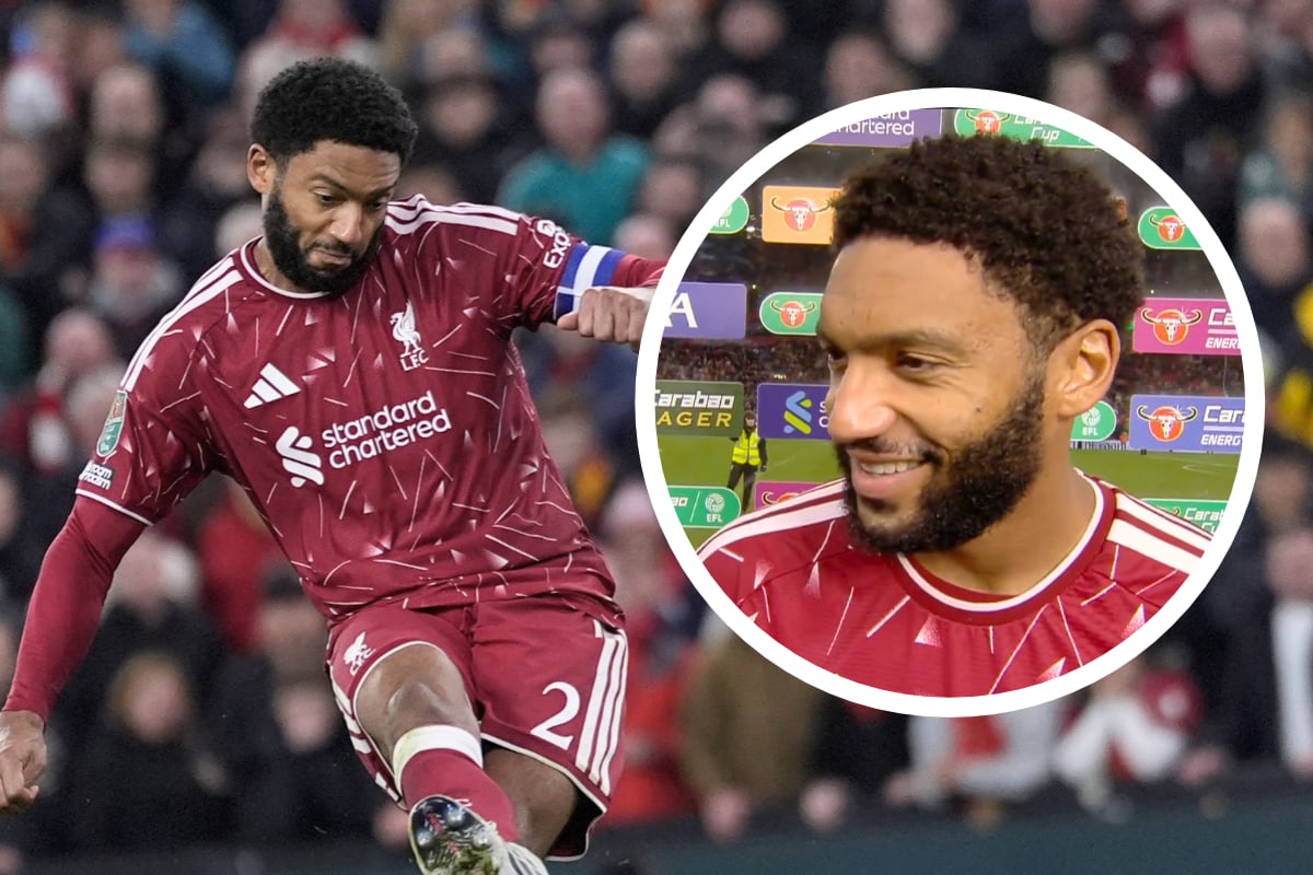 “Does it count?” – Joe Gomez jokes after ‘first' Liverpool goal: “Nice that it went in!”